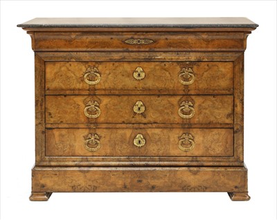 Lot 753 - A Louis Philippe figured walnut commode