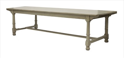 Lot 725 - A painted pine refectory table in the Swedish manner