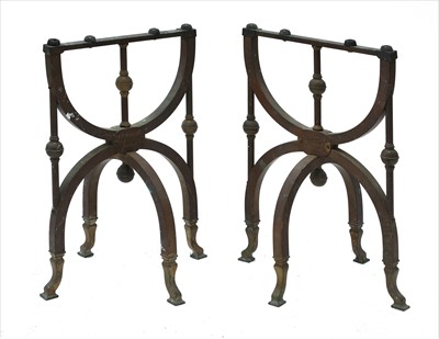 Lot 219 - A PAIR OF COFFIN STANDS