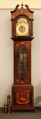 Lot 705 - An inlaid mahogany longcase clock