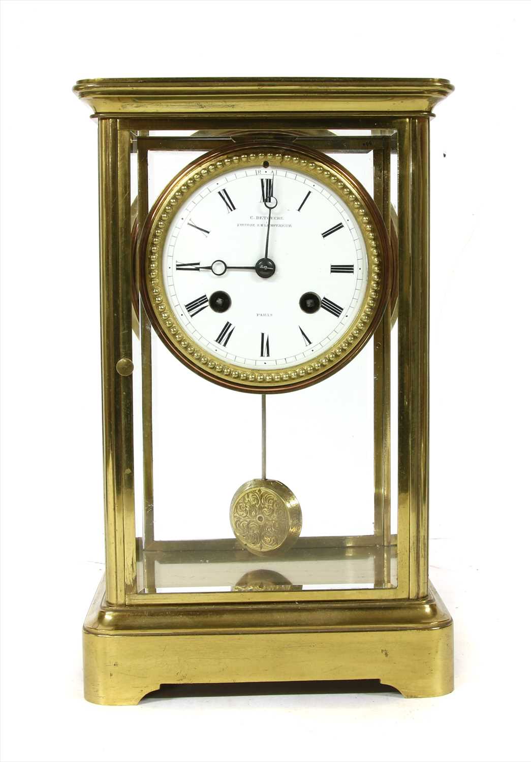 Lot 152 - A four glass mantel clock