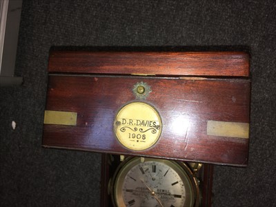 Lot 215 - A two-day lacquered brass marine chronometer