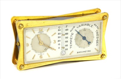 Lot 381 - A Jaeger Le Coultre desktop clock barometer