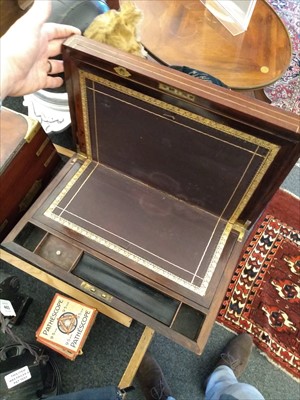 Lot 464 - Two 19th century mahogany and brass bound writing boxes