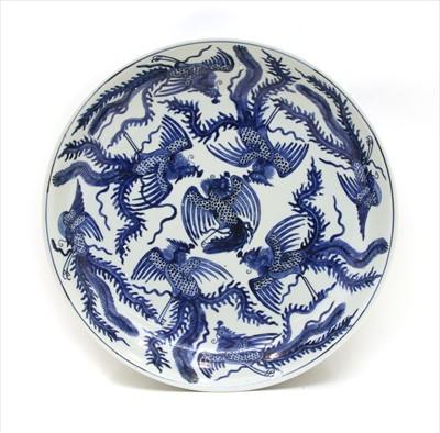 Lot 494 - A Chinese blue and white plate