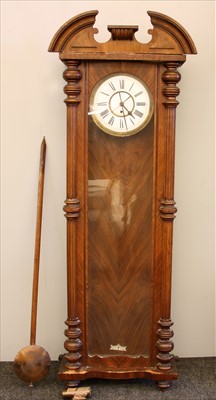 Lot 736 - A large 19th century Viennese walnut regulator