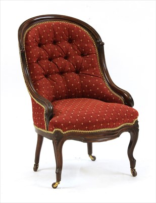 Lot 730 - A Victorian mahogany open armchair