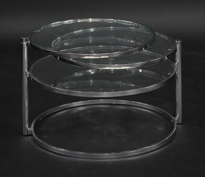 Lot 376 - A glass and chrome coffee table