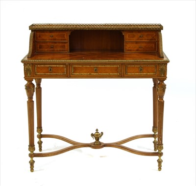 Lot 615 - A French kingwood Louis XVI style gilt metal mounted bonheur du jour