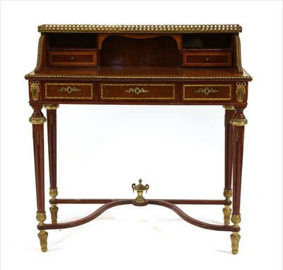 Lot 620 - A French Louis XVI style gilt metal mounted bonheur du jour