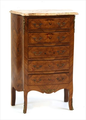 Lot 508 - A French kingwood narrow chest