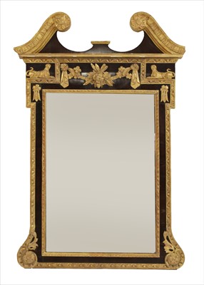 Lot 934 - A George III-style mahogany and parcel gilt wall mirror