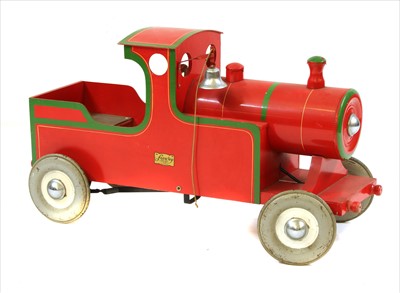 Lot 541 - A 'Leeway' painted wooden pull-along toy train