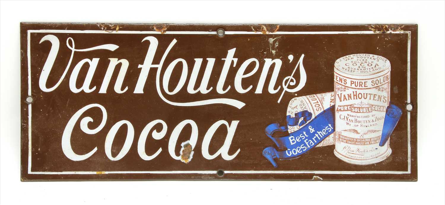 Lot 113 - Van Houten Cocoa enamel sign