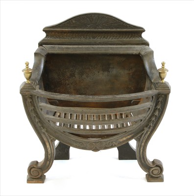 Lot 630 - A Regency style cast iron fire basket