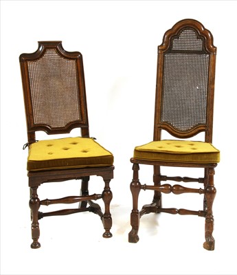 Lot 664 - Two walnut side chairs