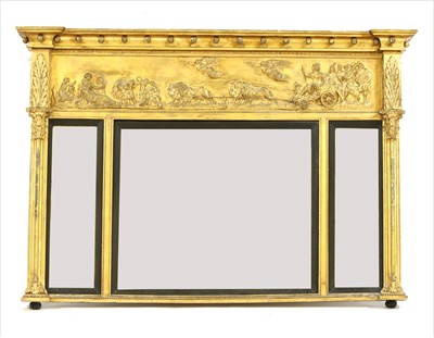 Lot 768 - A 19th century gilt overmantel mirror