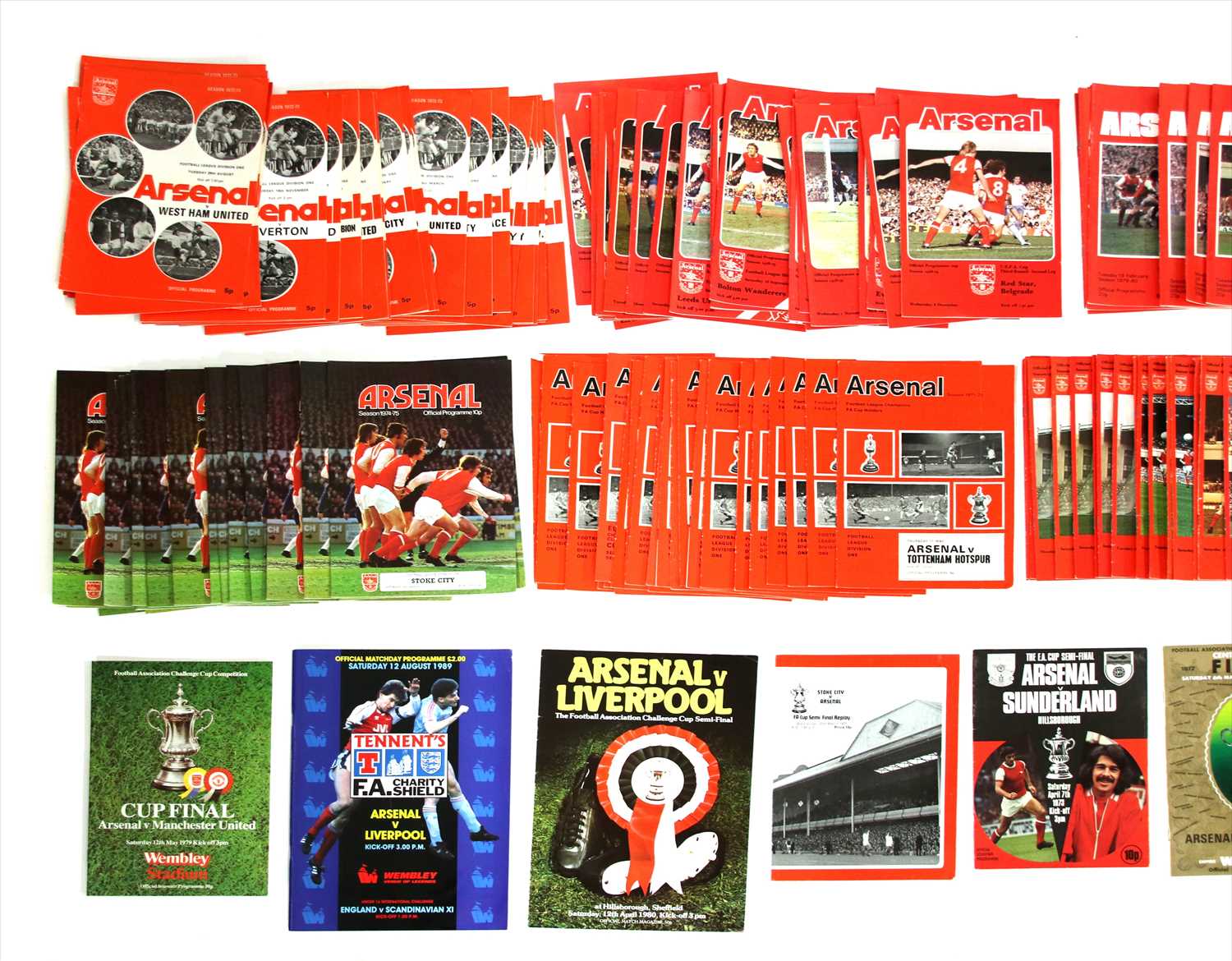 Lot 65 - A collection of Arsenal matchday programmes