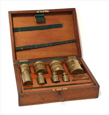 Lot 1203 - A mahogany cased set of weights
