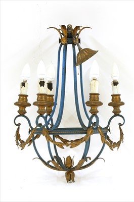 Lot 535A - A painted iron chandelier