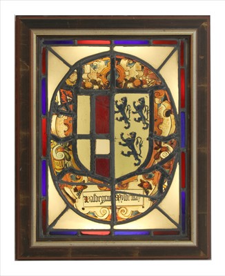 Lot 854 - Five stained glass panels