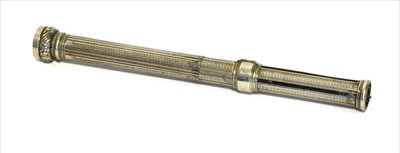 Lot 1222 - A silvered combination spring letter scale and propelling pencil
