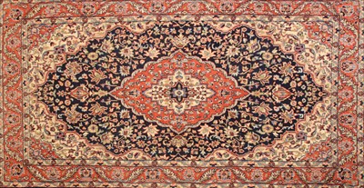 Lot 684 - A Persian rug with central medallion