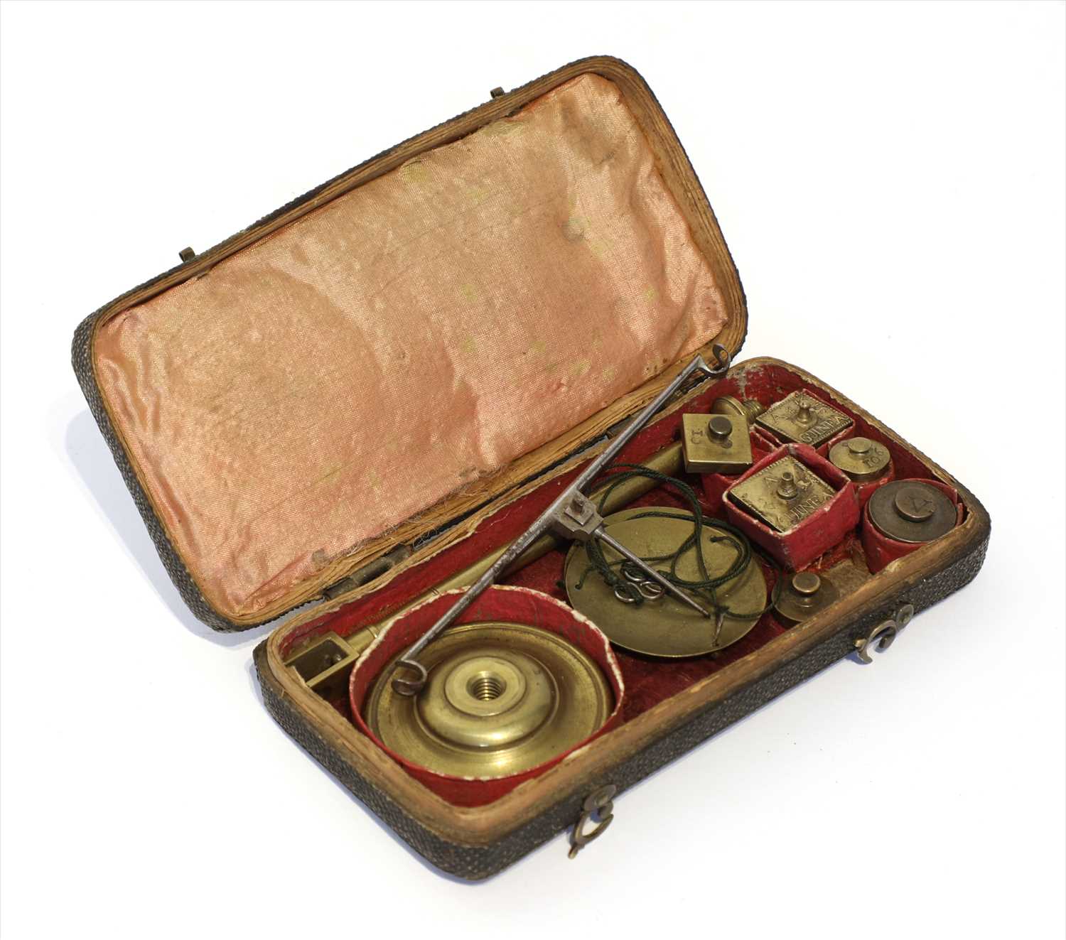 Lot 1000 - A brass and steel coin scale