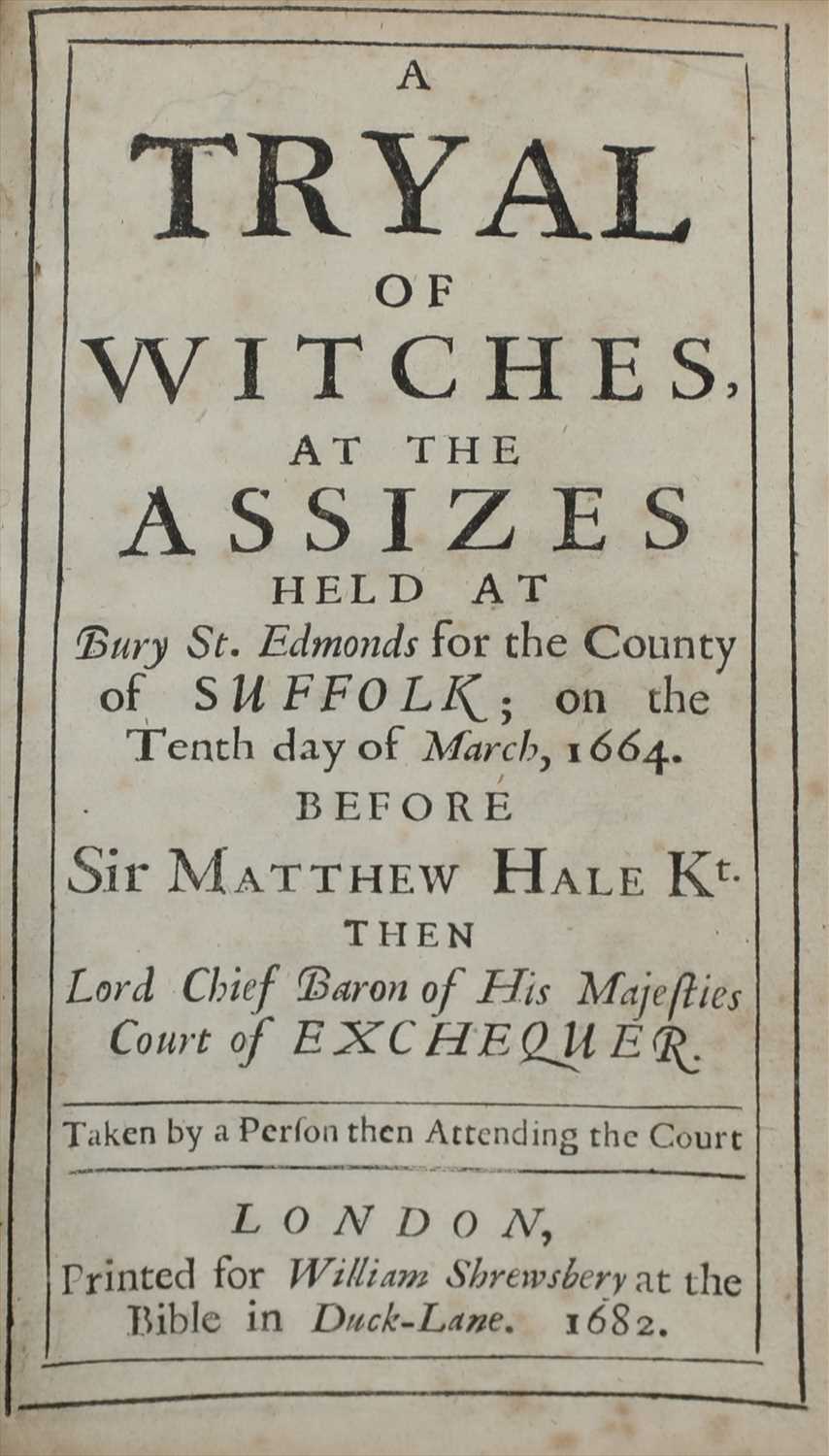 Lot 40 - RARE TRYAL OF WITCHES BOOK