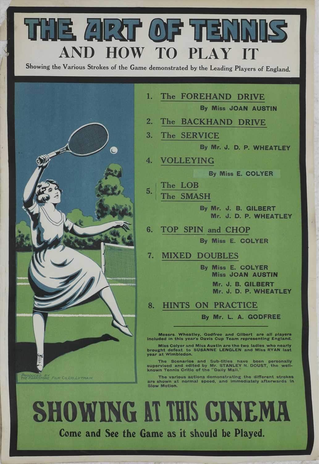 Lot 449 - RARE EARLY TENNIS POSTER
