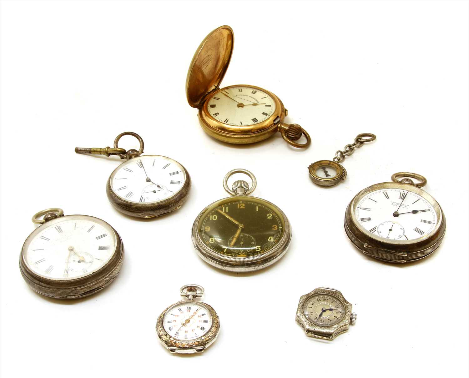 Lot 32 - A collection of silver pocket watches