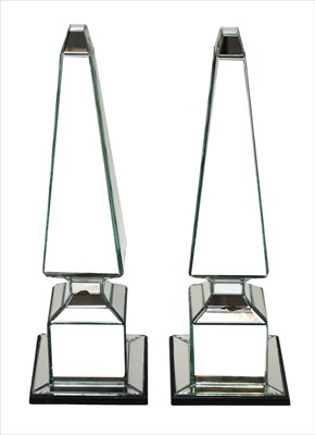 Lot 305 - A pair of mirrored obelisks