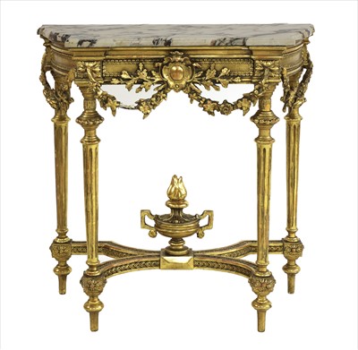Lot 734 - A Continental giltwood and marble console table