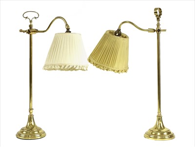 Lot 786 - A pair of brass student lamps