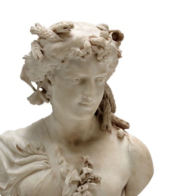 Lot 255 - A carved marble bust emblematic of Flora