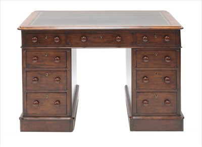 Lot 706 - A mahogany pedestal desk