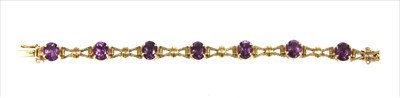 Lot 59 - A 9ct gold amethyst bracelet