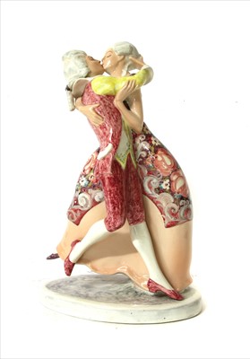 Lot 450 - An Art Deco Goldscheider Myott figure group