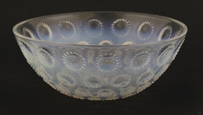 Lot 209 - A Lalique opalescent glass 'Asters' bowl