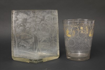 Lot 22 - A Bohemian clear glass vase