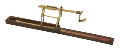 Lot 1039 - A rosewood cased brass single arm guinea scale