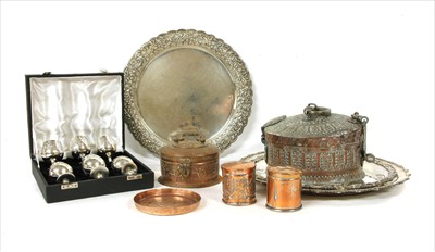 Lot 628 - A collection of Eastern copper items