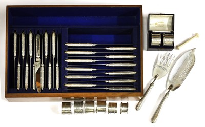 Lot 50 - A comprehensive George V silver twelve-setting canteen of cutlery