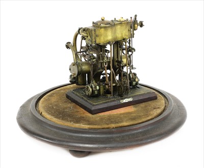 Lot 107 - A model of a vertical cylinder marine compound engine