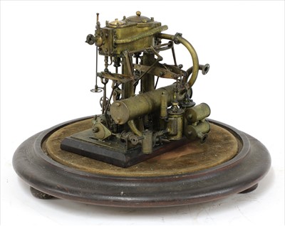 Lot 107 - A model of a vertical cylinder marine compound engine