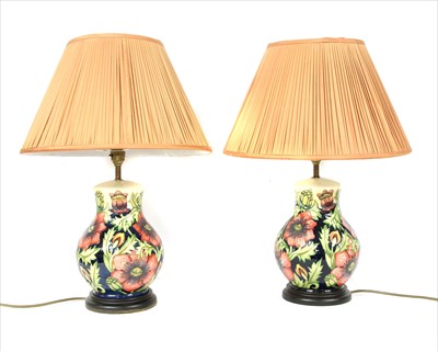 Lot 461 - A pair of Moorcroft table lamps