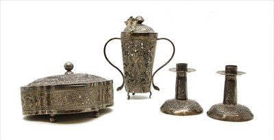 Lot 146 - A collection of Indian and Sri Lankan white metal items