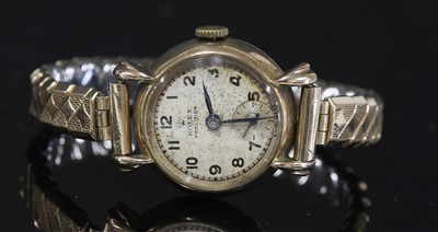 Lot 346 - A ladies' 9ct gold Rolex Precision mechanical strap watch