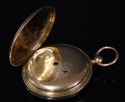 Lot 338 - An 18ct gold key wound hunter pocket watch