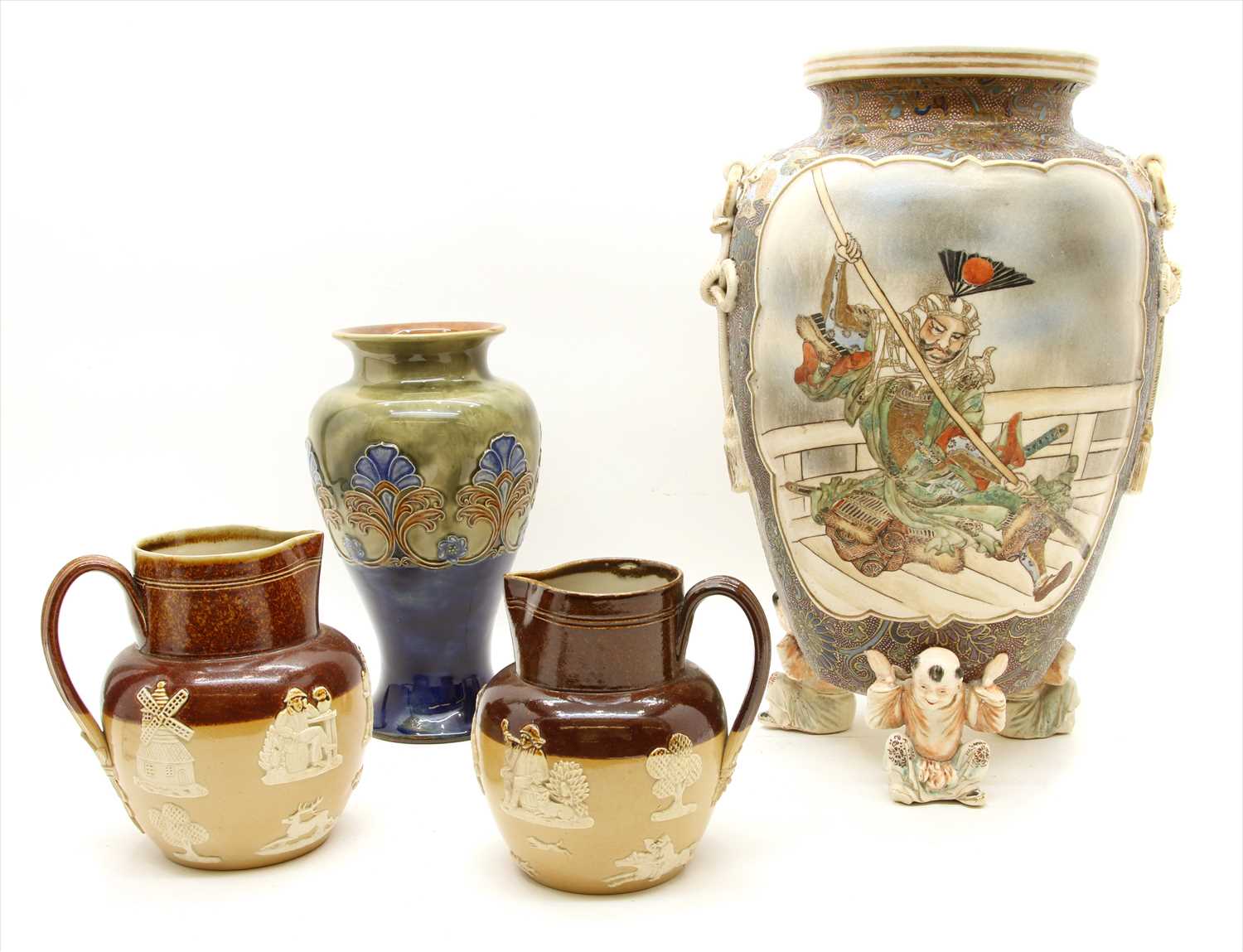 Lot 251 - A large 20th century Japanese Satsuma pottery vase